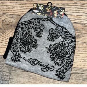 Ed Hardy Gray and Black 2 pack Beanies new